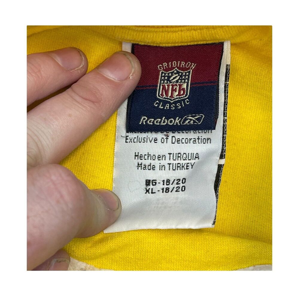 Reebok T-Shirt Men's XL Yellow Gridiron Classic NFL Pittsburgh Steelars Crewneck - Picture 2 of 11